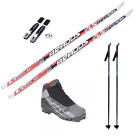 Ski set Comfort Junior, Red (fish pattern skis)